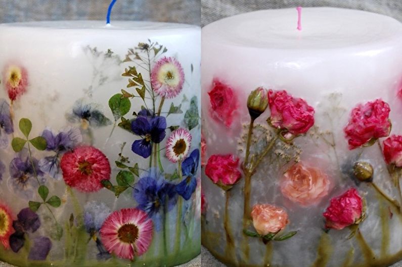 Flower candles - DIY decorative candles