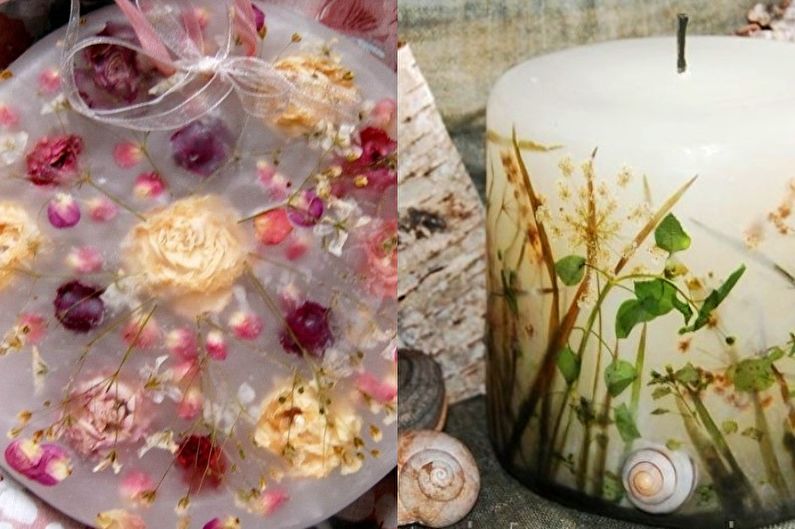 Flower candles - DIY decorative candles