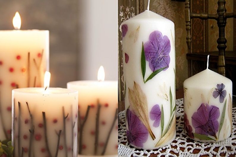 Velas de flores - velas decorativas DIY