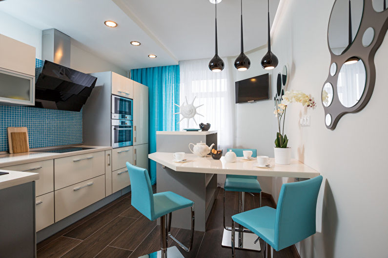 Cuisine turquoise dans un style moderne - Design d'intérieur