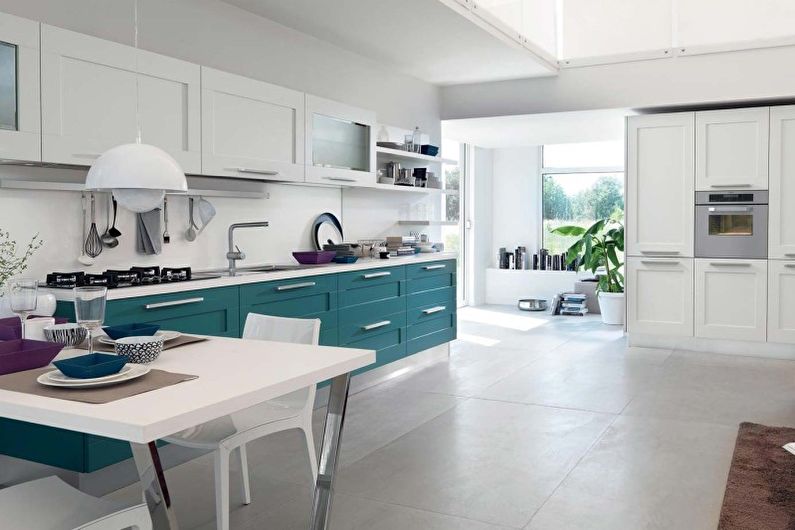 Turquoise keuken in een moderne stijl - interieur