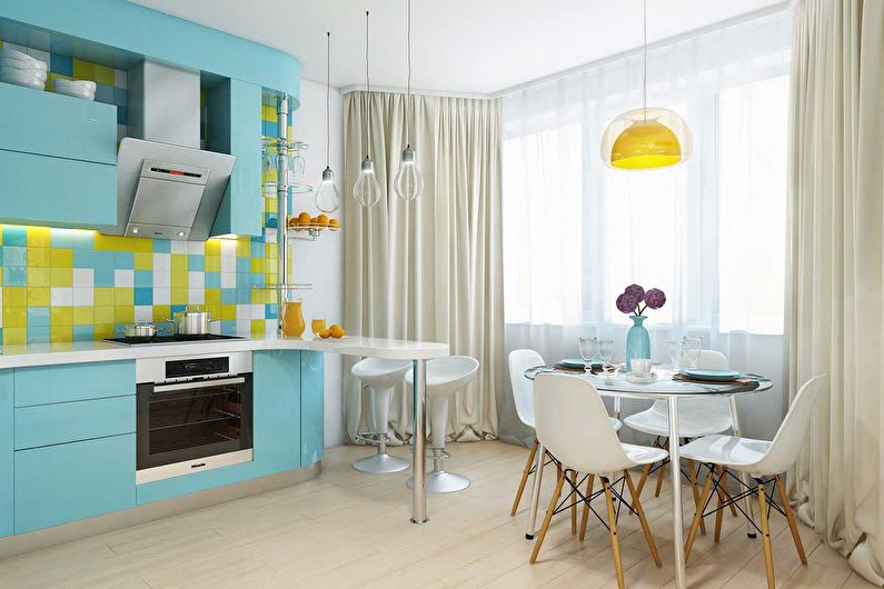 Design de cuisine en turquoise - Décoration murale