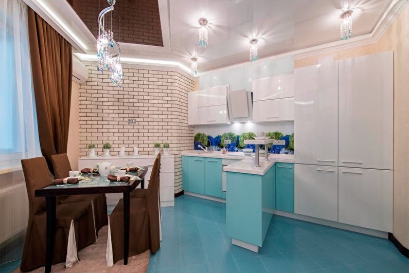 Turquoise Kitchen Design - Éclairage et appareils de cuisine