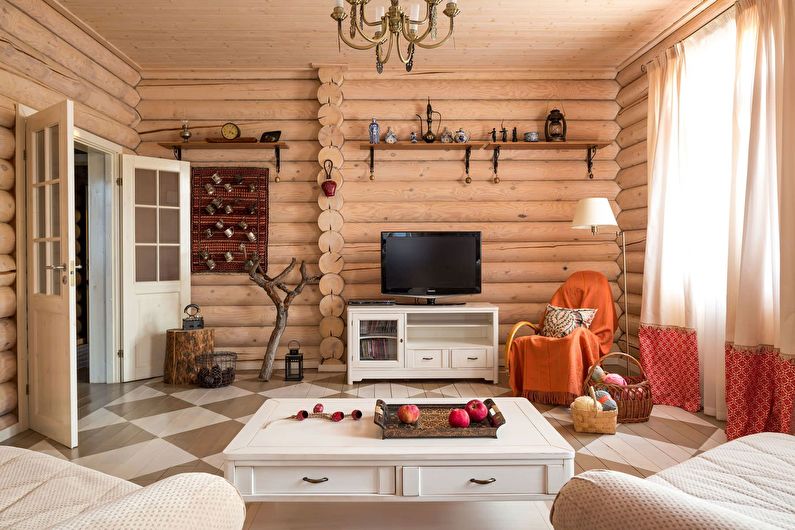 Sala de estar em estilo country - foto de design de interiores