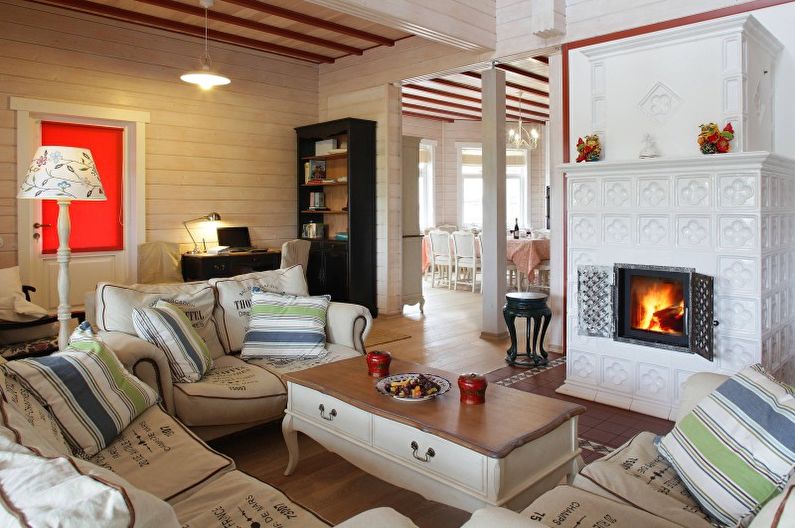 Sala de estar em estilo country - foto de design de interiores