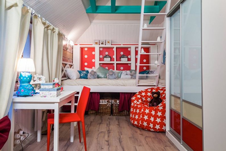 Habitación infantil en estilo rústico - Foto de diseño de interiores