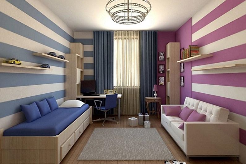 Design de quarto infantil para menino e menina - decoração de parede