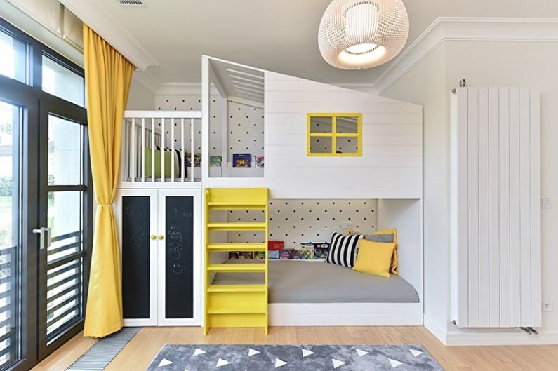 Design de interiores de um quarto infantil para menino e menina - foto