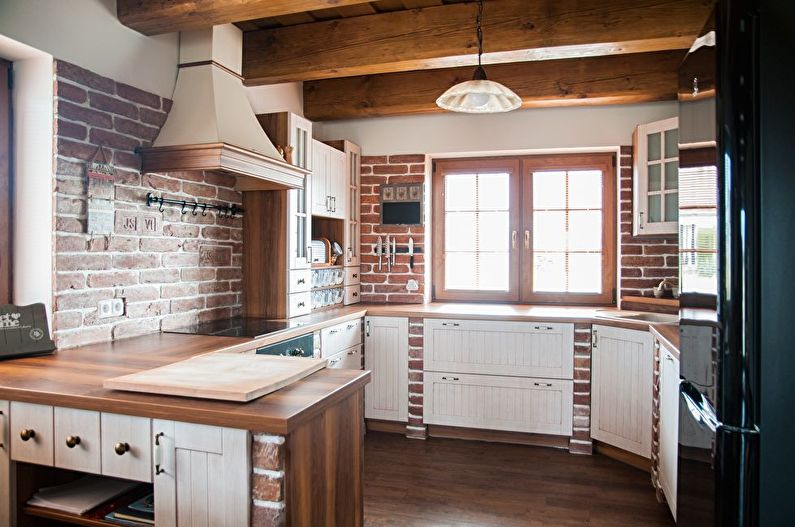 Design de interiores de cozinha em estilo country - foto