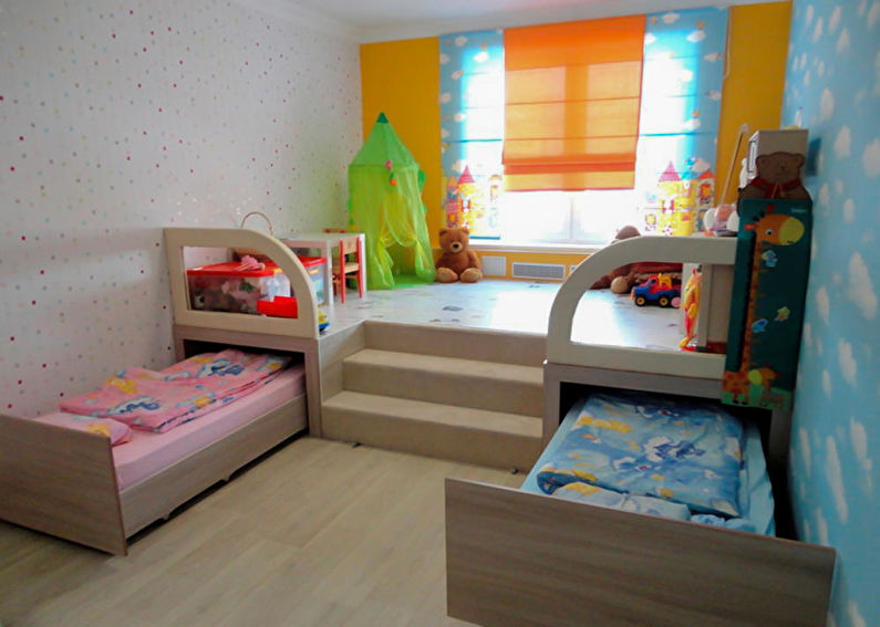 Interior design of a children's room for heterosexual children