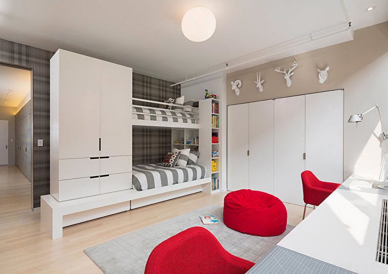 Interior design of a children's room for heterosexual children