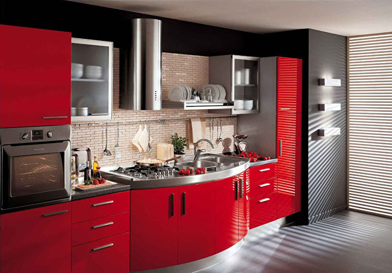 Cozinha Art Nouveau vermelho - design de interiores