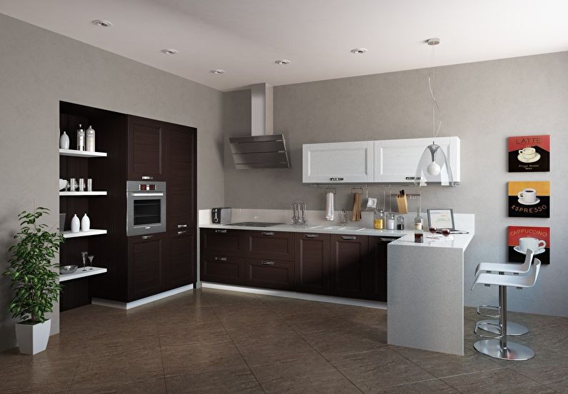 Kitchen design in modern style - photo