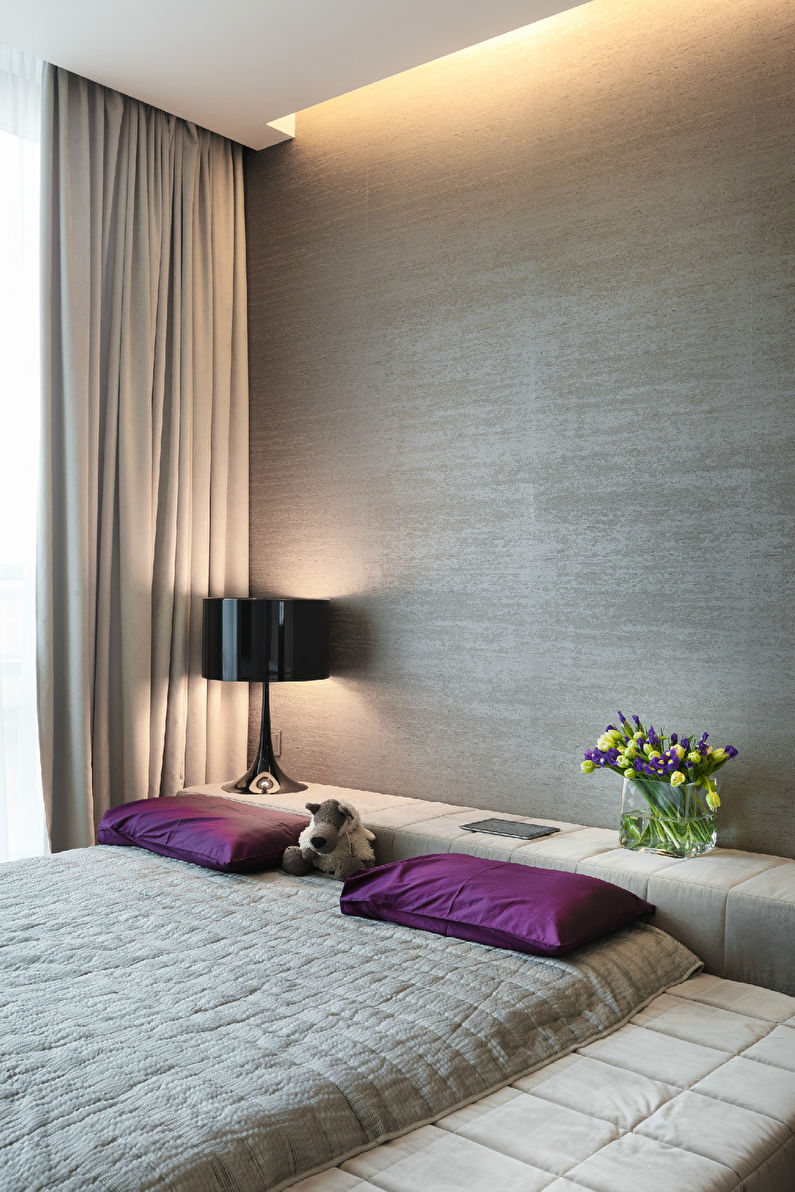 The interior of the bedroom in the style of minimalism, 19 sq.m. - photo 3