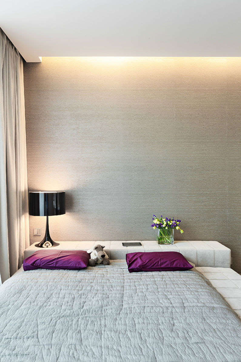 The interior of the bedroom in the style of minimalism, 19 sq.m. - photo 4