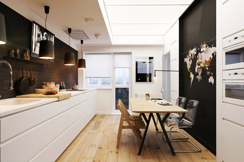 Het interieur van een klein appartement van 50 m².