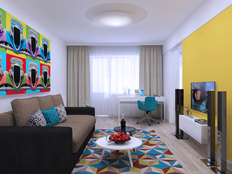 Ang Pagsalakay ng Pop Art: Pang-apartment 46 m2