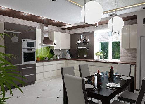 Design project of a kitchen in a country house