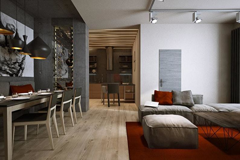 Ontwerp van een eenkamerappartement van 30 m². - Kleuroplossingen