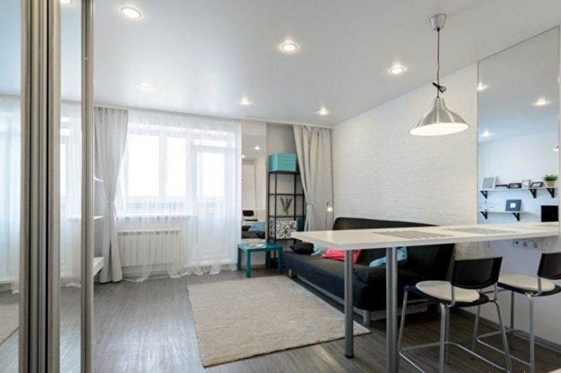 Design de interiores de um apartamento de um quarto de 30 m2 - Foto