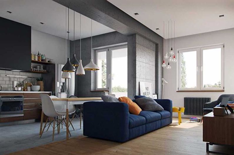 Diseño interior de un apartamento de una habitación de 30 m2. - Foto