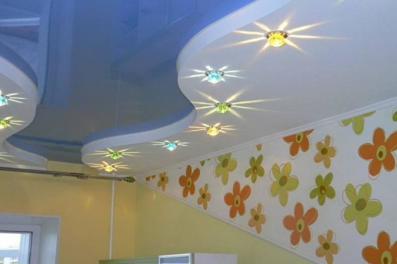 Plasterboard ceilings in the nursery - Combined ceilings