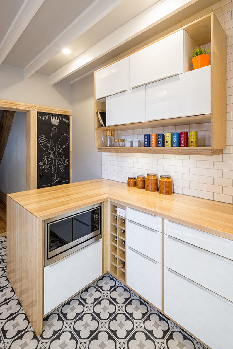 Azulejos para la cocina en el piso - foto