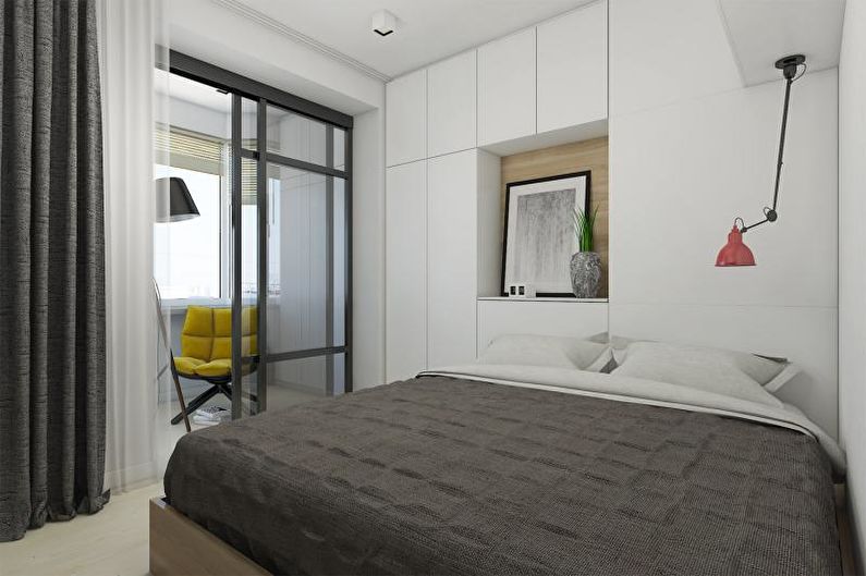 Dormitor - design de apartament cu trei camere