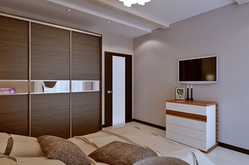 Dormitor - design de apartament cu trei camere