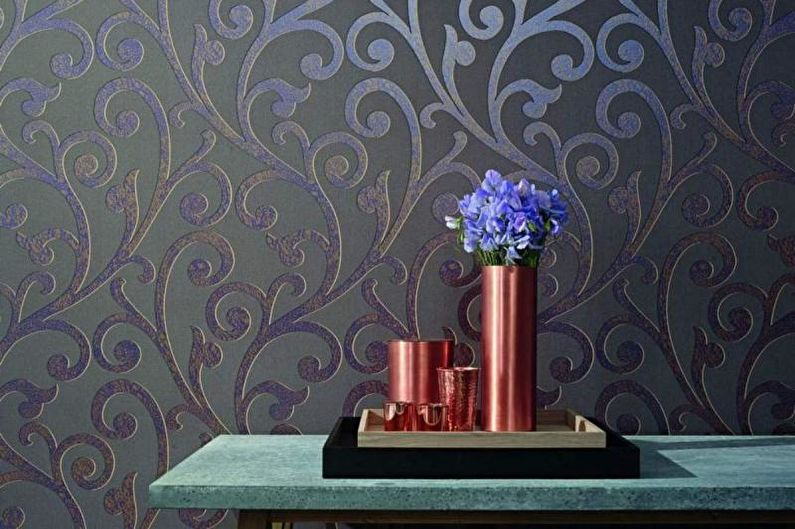 Vinyl Wallpaper - Grey Wallpaper sa interior