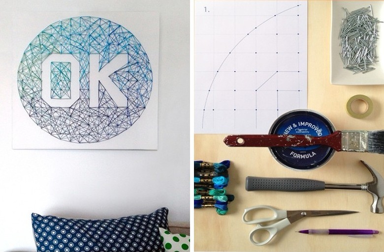 DIY schilderijen voor het interieur - String art