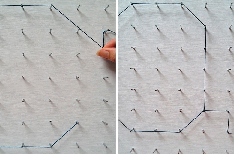 DIY gleznas interjeram - stīgu māksla