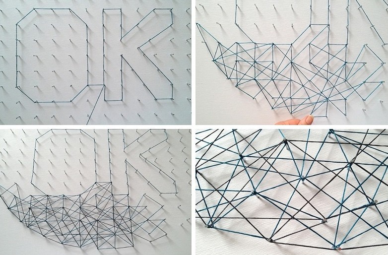 DIY schilderijen voor het interieur - String art