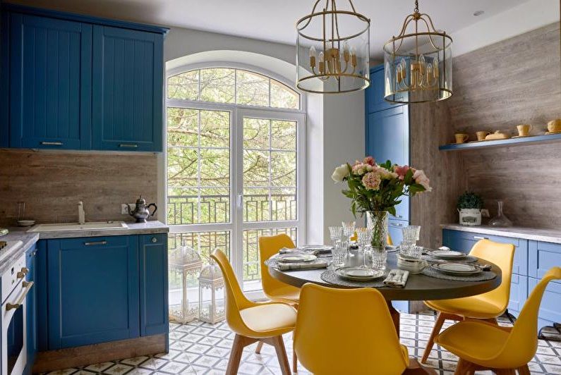 Cocina clásica azul - Diseño de interiores