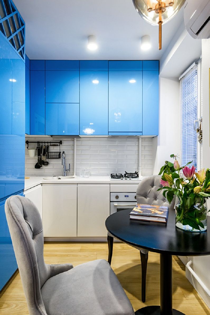 Cozinha azul em estilo moderno - Design de Interiores