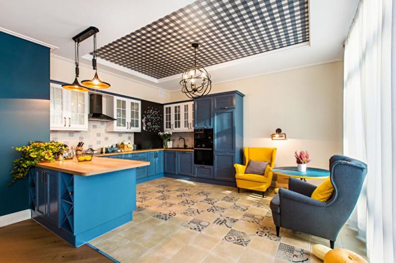 Kitchen Design in Blue - Floor Finish