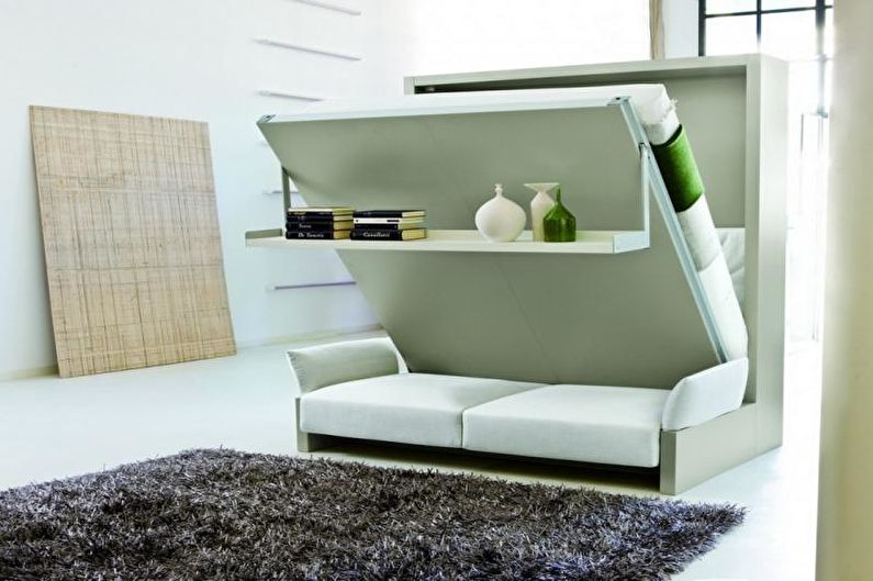 One-room apartment design 33 sq.m. - Transformers furniture