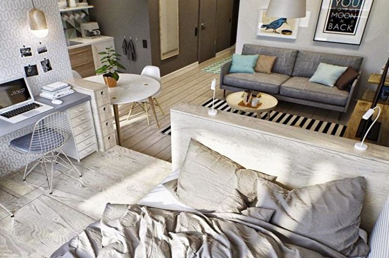 Diseño interior de un apartamento de una habitación de 33 m2 - foto