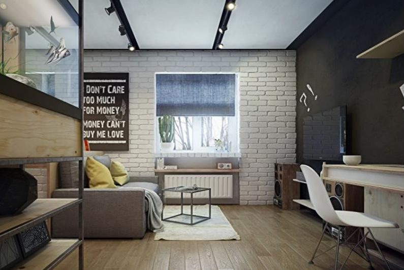 Diseño interior de un apartamento de una habitación de 33 m2 - foto