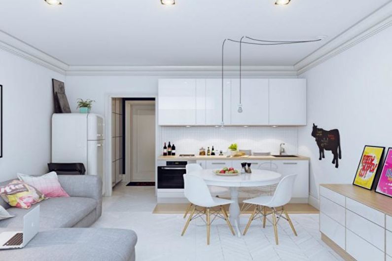 Design de interiores de um apartamento de um quarto 33 m2 - foto