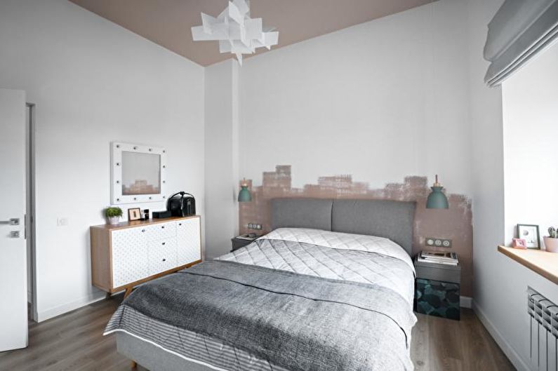 Dormitorio escandinavo blanco - Diseño de interiores