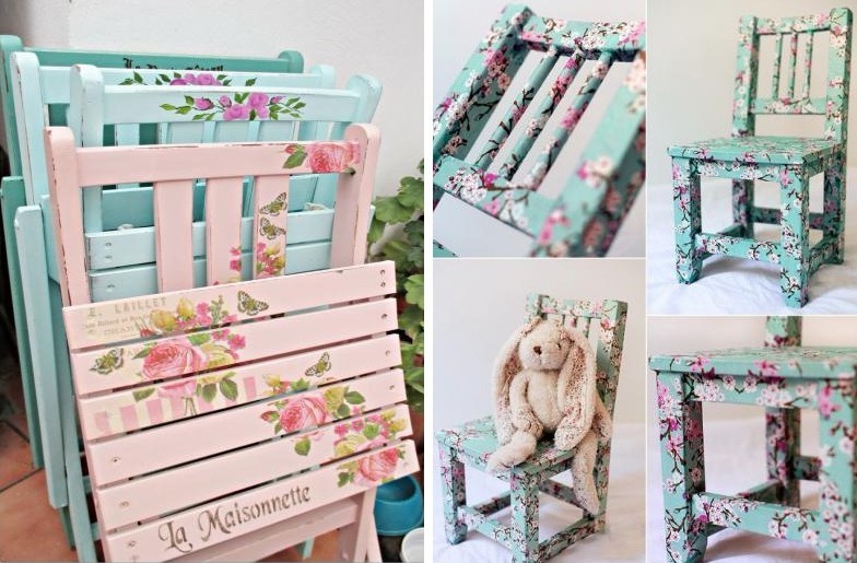 DIY decoupage furniture - Decoupage chairs