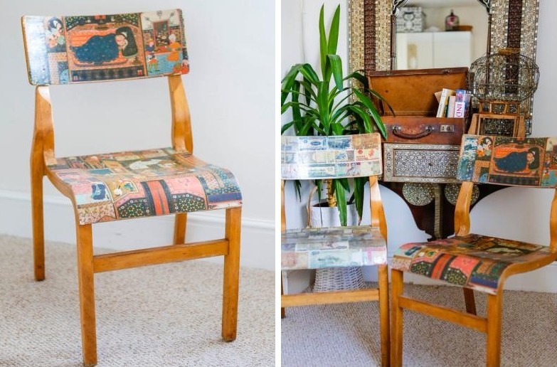 DIY decoupage furniture - Decoupage chairs