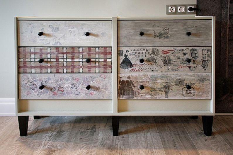 Chest decoupage - DIY furniture decoupage