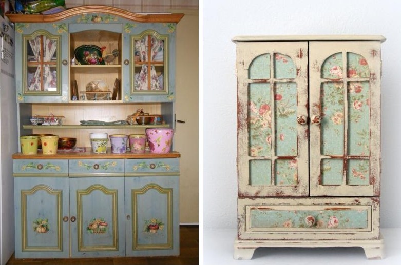 Decoupage tủ, sideboard - Nội thất Decoupage tự làm