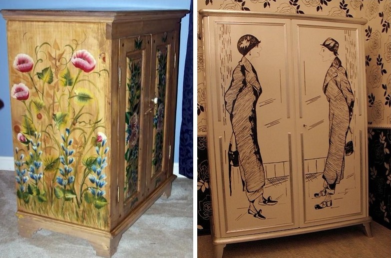 Mobile di decoupage, credenza - I mobili di decoupage fanno da soli