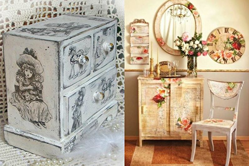 Decoupage meubelen - prachtige foto's en ideeën