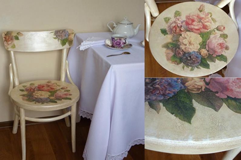 Mobilier Decoupage - fotografii și idei frumoase