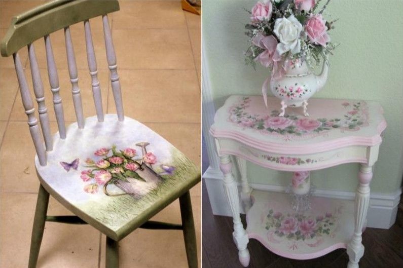 Decoupage furniture - beautiful photos and ideas