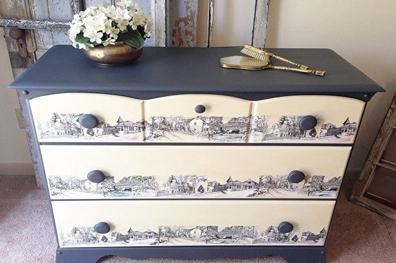 Decoupage furniture - beautiful photos and ideas